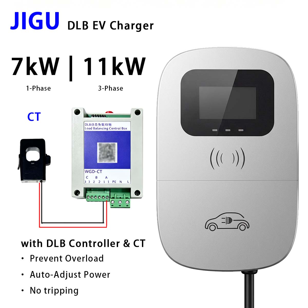 Wallbox Ev - شاحن سيارات كهربائية JIGU بتقنية توزيع