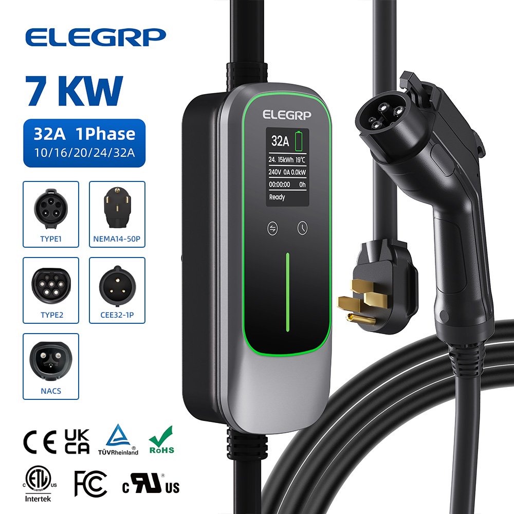 شاحن سيارات كهربائية محمول من  - مراجعة Portable Ev Charger وسعره