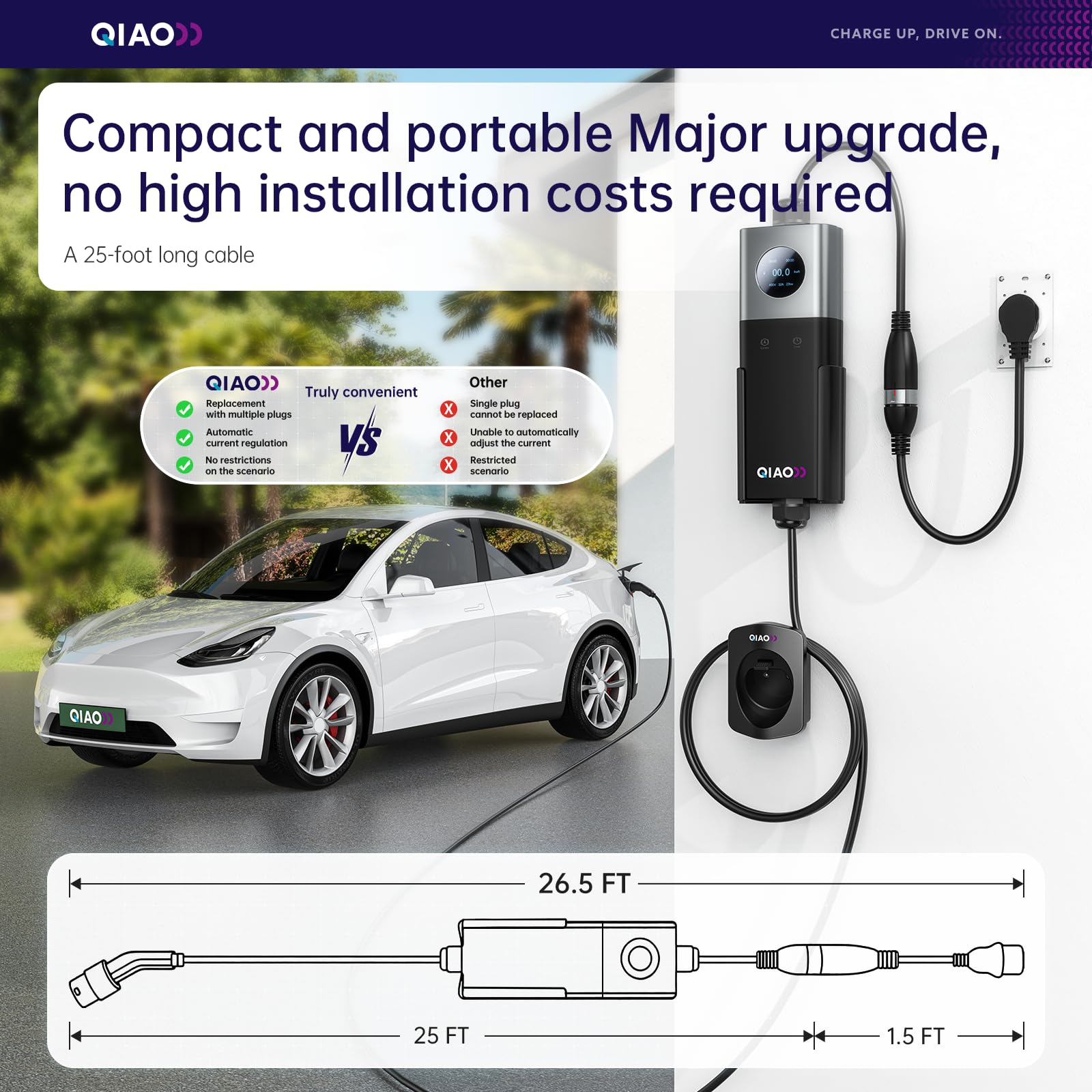 شاحن سيارات كهربائية QIAO من ا - مراجعة Ev Charger Adapter وسعره